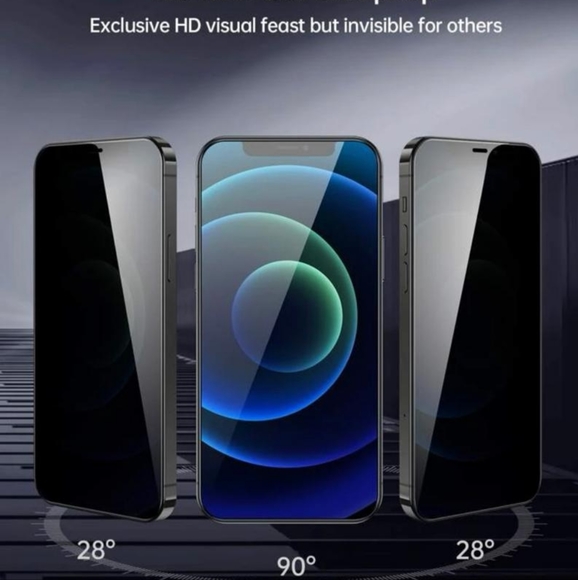 3pcs privacy screen tempered protector for iPhone XR, 11, 12, 13, 14. - Picture 2 of 3